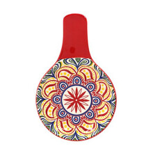 Tuscany Spoon Rest Melamine Red Stove Top Utensil Spatula Holder Ladle Rest