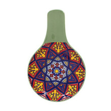 Green Tuscany Spoon Rest Melamine Stove Top Utensil Spatula Holder Ladle Rest