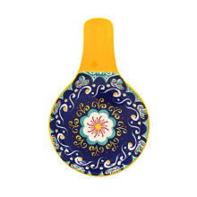 Tuscany Spoon Rest Melamine Yellow Stove Top Utensil Spatula Holder Ladle Rest