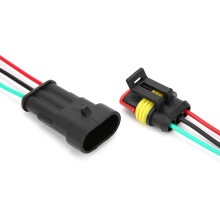 Waterproof Car Electrical Connector Plug 1/2/3 Pin 5 Sets with Wire Cable