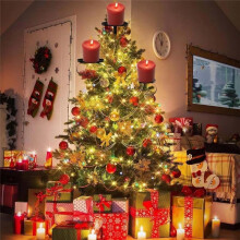 Toppers TripleTree Pretos, Porta-Velas para Toppers de Árvores, Toppers de Árvores Candelabros para o Natal, Porta-Velas de 3 Níveis