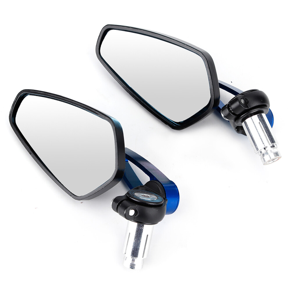 2Pcs Aluminum Cnc Motorcycle Rearview Mirrors 5.5X10.5cm Blue 9371392704717