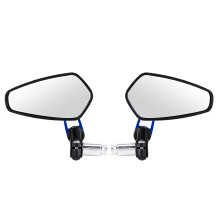 2pcs Aluminum CNC Motorcycle Side Mirror Reflectors 5.5x10.5cm Blue