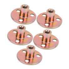 Galvanized Iron M8 T Nut Flange Pack of 5 with 3 Holes for Furniture Mounting