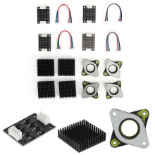 Kühlkörper Vibrationsdämpfer Set für NEMA17 Schrittmotoren, Metall & PCB, Schwarz