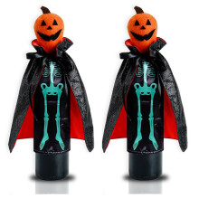 Wine Bottle Decorations Skull Pumpkin Red Wine Bottle Bag Spooky 12-Inch Decorative Wine Covers Festive Tabletop Decor