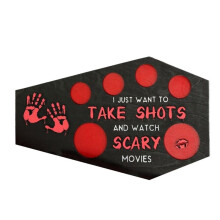 Halloween Horror Shot Tray, Wired Shape Horror Ice Tray, Houten Shot Glass Tray, Keukenaccessoires Wine Shot