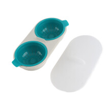 Microwave Egg Poacher Double Cup Food Grade Egg Boiler 22x10.5x6CM