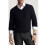 Herren Dunkelblauer Baumwoll-V-Ausschnitt-Pullover, Slim Fit, Brust 124 cm 1