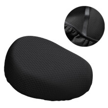 Black Round Head Mesh Bike Seat Cover Comfortable Breathable for All Seasons