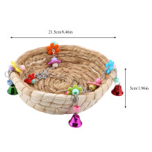 Parrot Cage Accessory – Durable Straw Swing & Nest Safe Hanging Bird Toy