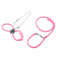 Pet Hamster Adjustable Harness with Bell, Pink, 80cm Length
