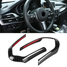 2pcs Steering Wheel Cover Trim Frame for F20/F22/F30/F32/F10/F06/F15/F16 M-Sport Carbon Style