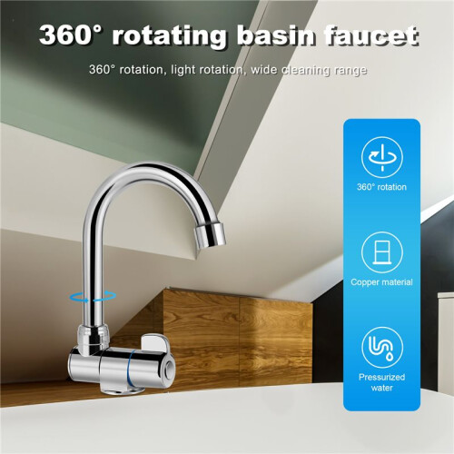 Rotation Copper Basin Faucet Cold Deck Kitchen Folding Caravan Bathroom Tap for Marine Boat Deck 1