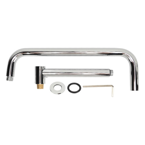 Stainless Steel Shower Head Extension, Rotatable 13in Wall Mount 2