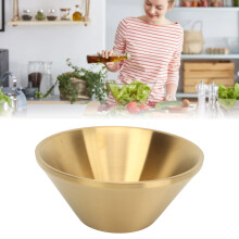 Gold Double Layer Stainless Steel Salad Bowl 20cm for Kitchen Mixing