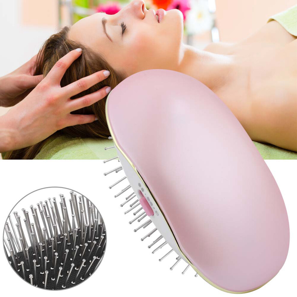 Pink Negative Ion Electric Hairbrush Massage Comb, Portable Scalp Care