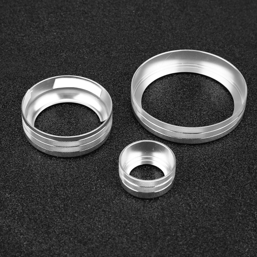 3Pcs Zinc Alloy Multimedia Knob Cover Set For Alfa Romeo Giulia & Stelvio Silver 4911392561139