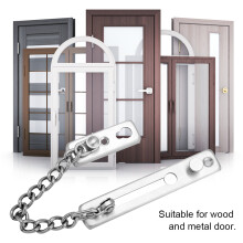 Stainless Steel Anti Theft Door Chain Lock 196mm Security Guard for Home Hotel