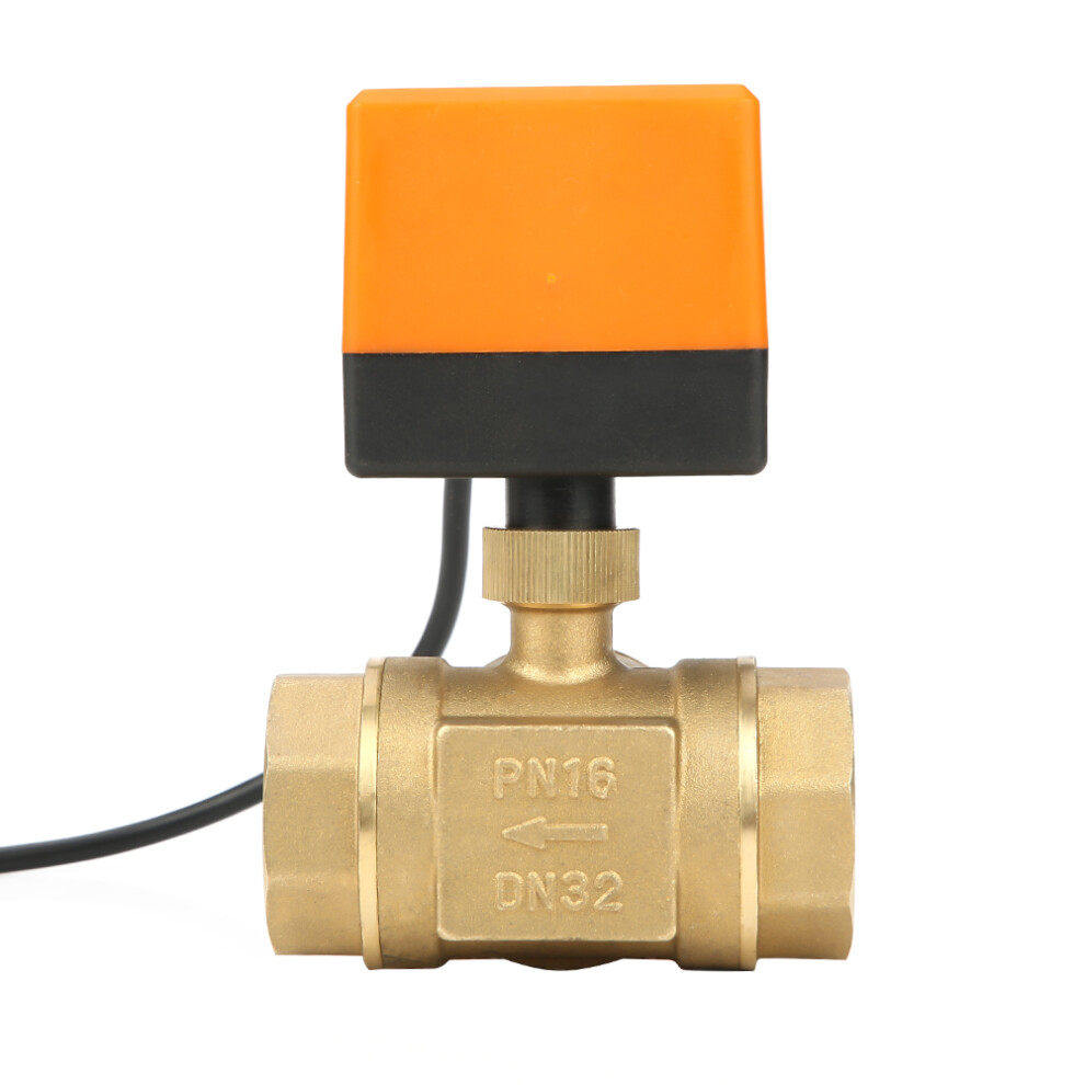 DC24V Motorised Ball Valve DN32 3-Way Brass