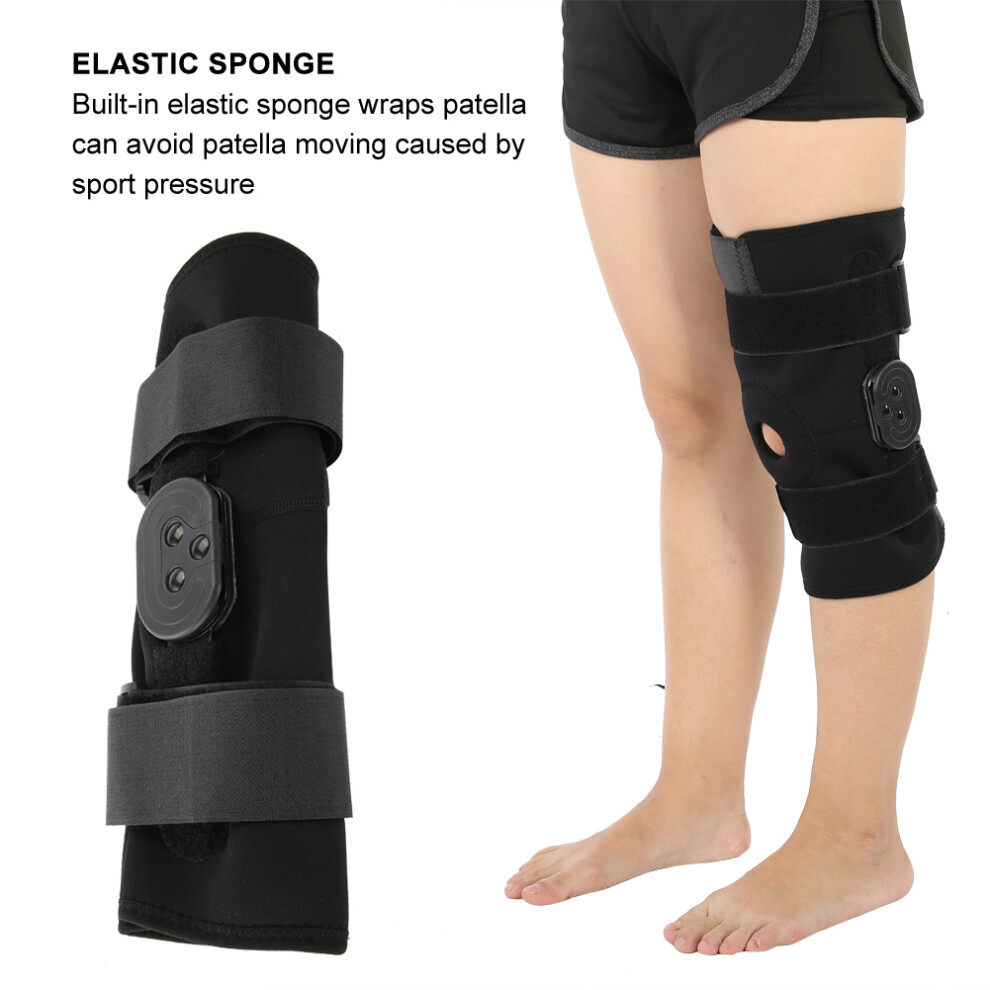 Black Orthopedic Knee Brace For Ligament Injury, Adjustable Support,