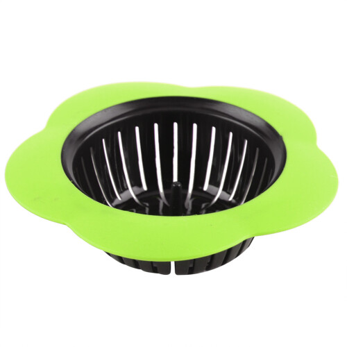 Plastic Kitchen Sink Strainer Stopper Flower Shaped Green Bathroom Accessory 2