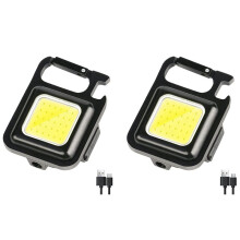2X COB Flashlight,500Lumen Bright Rechargeable Keychain Flashlight 3 Light Mode with Bottle Opener for Fishing