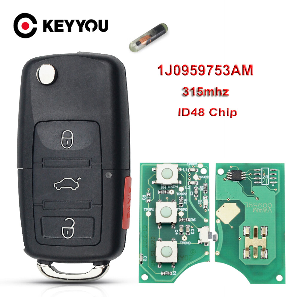 1J0959753am Car Remote Key For Vw Beetle Golf Passat Jetta 315Mhz Id48 1J0 959 753 Am 5Fa008399-30 2000-2006 Key 6935161633948