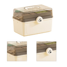 Large 3-Layer Plastic Water-Resistant Portable Medicine Storage Box, 760g