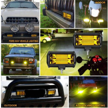 4X 5 Zoll 72W LED Arbeitsscheinwerfer Wasserdichte Offroad Pod Nebelscheinwerfer Gelbe Lampen für LKW ATV UTV Boot Golfwagen