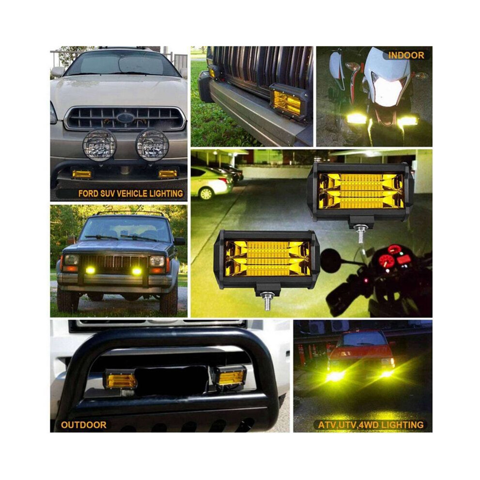 4X 5 Inch 72W Led Work Lights Waterproof Off Road Pod Fog Lights Lamps For Trucks Atv Utv Boat Cart Yellow 4711417043288