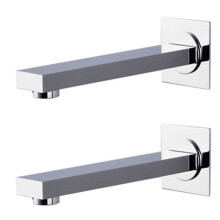 2X Brass Wall Mounted Bathroom Tub Spout Square Tub Spout Faucet Spout