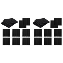 24 Pack Self-Adhesive Acoustic Panels, Sound Proof Foam Panels, High Density Soundproofing Wall Panels for Home(Black)
