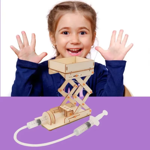 DIY Hydraulic Elevator Platform Model Children Technologia Science Toys Experimental Tool STEM Kit Learning Educational for Kids 1