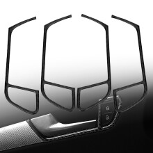 4pcs Carbon Fiber Inner Door Handle Cover for Audi A4 B8 2009-2016, Black