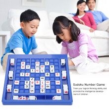 Sudoku Number Cubes Table Game for Kids & Adults, Educational Math Puzzle, Blue, 25.2x24cm