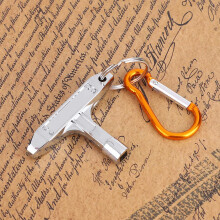 Drum Skin Tuning Key Square Socket with Carabiner - Durable Metal Accessory