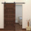 Homcom Montaje Puerta Corredera Marrón 200 x 4 x 0.6 cm 3
