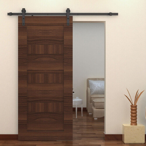 Homcom Montaje Puerta Corredera Marrón 200 x 4 x 0.6 cm 2