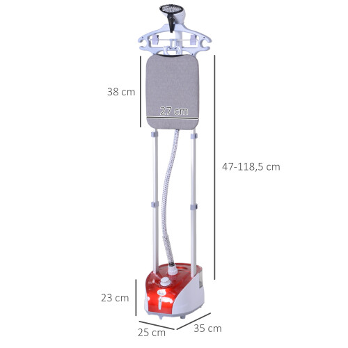 Homcom Cepillo de Vapor Rojo 35 x 25 x 23 cm 2
