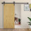 Homcom Kit Puerta Corredera Negro 200 x 4 x 0,6cm 2