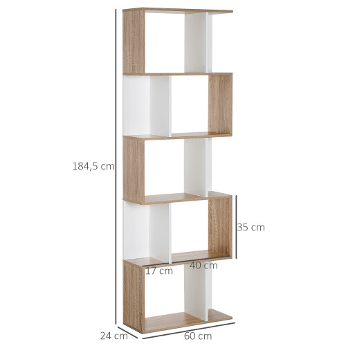 Homcom Estantería Librería Bicolor 60 x 24 x 184.5 cm 2