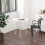 Homcom Mesa de Comedor Blanco Ø70 x 75 cm 2