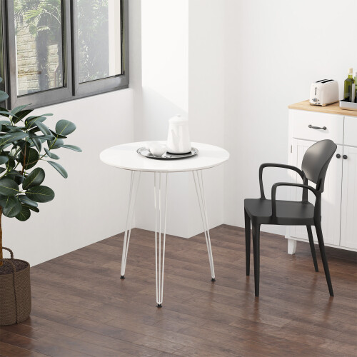 Homcom Mesa de Comedor Blanco Ø70 x 75 cm 1