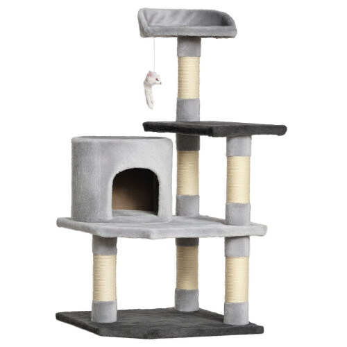 PawHut Árbol para Gato Gris 48 x 48 x 100cm