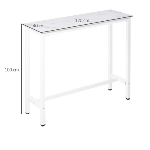 Homcom Mesa de Bar Blanco 120 x 40 x 100 cm 2