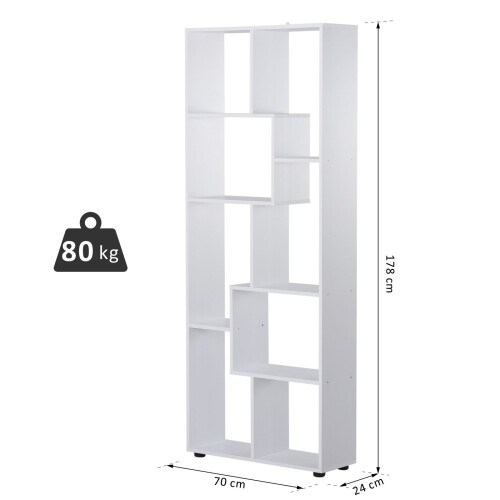 Homcom Estantería Blanco 70 x 24 x 178 cm 2