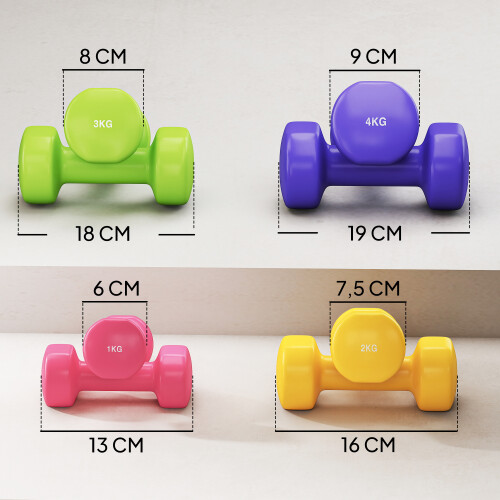 Homcom Juego de Mancuerna Multicolor Ø9 x 19 cm 2