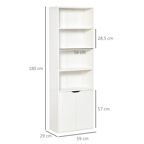 Homcom Estantería para Libro Blanco 59 x 29 x 180 cm 2
