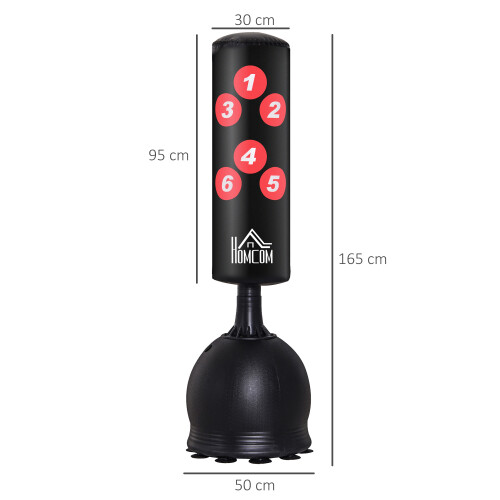 Homcom Saco Boxeo Pie Negro 50 x 50 x 165cm 2